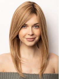 Long Wig Straight Layered Remy Human Hair Hand Tied Wigs