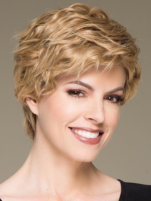 Breathable Wig 8" Wavy Pixie Wigs Human Hair