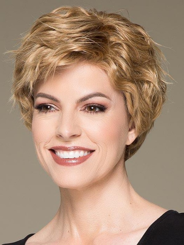 Breathable Wig 8" Wavy Pixie Wigs Human Hair