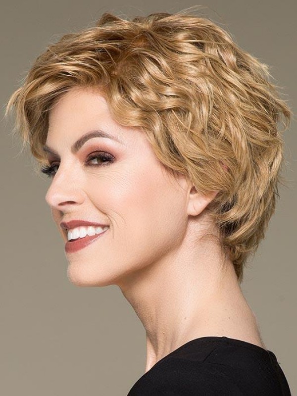 Breathable Wig 8" Wavy Pixie Wigs Human Hair