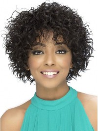 Short Curly Capless Human Hair Afro Wigs