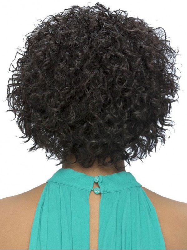 Short Curly Capless Human Hair Afro Wigs