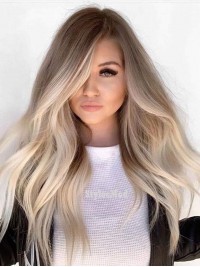 Beautiful 22" Wavy Capless 100% Human Hair Wigs