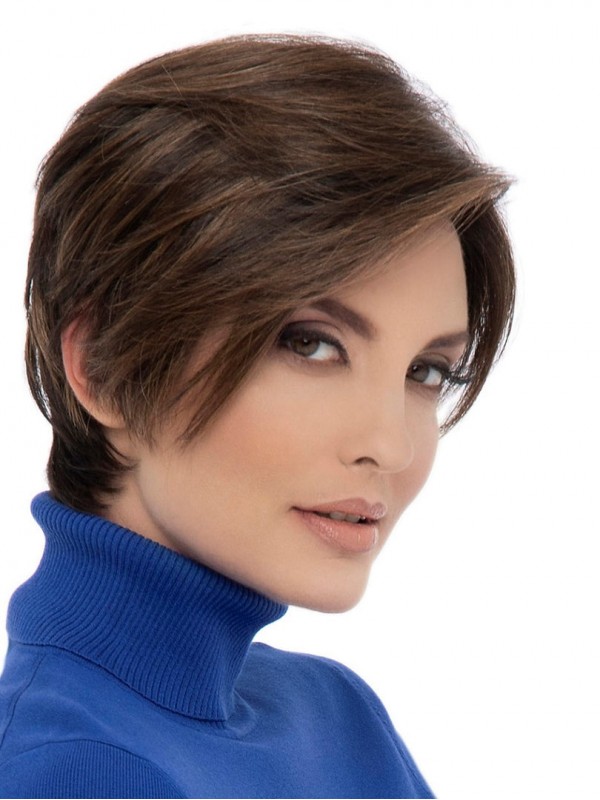Style Wig Short Pixie Capless Straight Human Hair Wigs