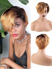 Pixie Cut Wigs Short Straight Lace Front Human Hair Wigs