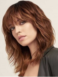 Long Wavy Remy Human Hair Wigs With Bangs