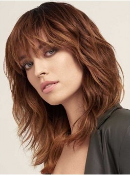 Long Wavy Remy Human Hair Wigs With Bangs