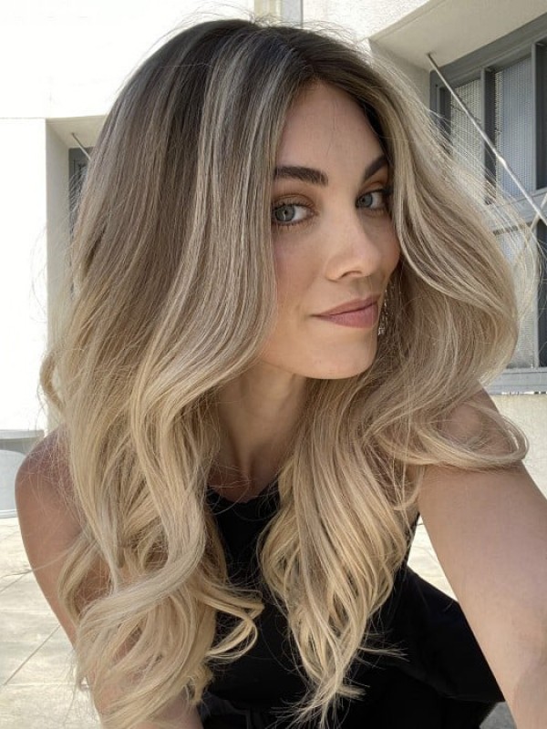 Long Ombre Remy Human Hair Lace Front Wig