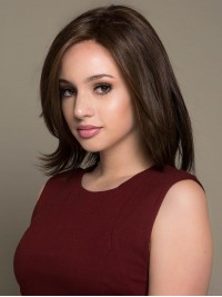12" Layered Capless Human Hair Wigs With Bangs