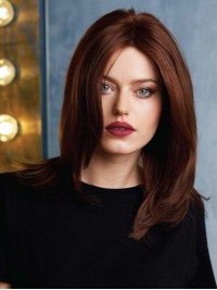 14" Layered Straight Remy Human Hair Realistic  Wigs