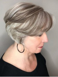 Short Lace Front 8" Grey Bob Hairstyle Human Hair Wigs