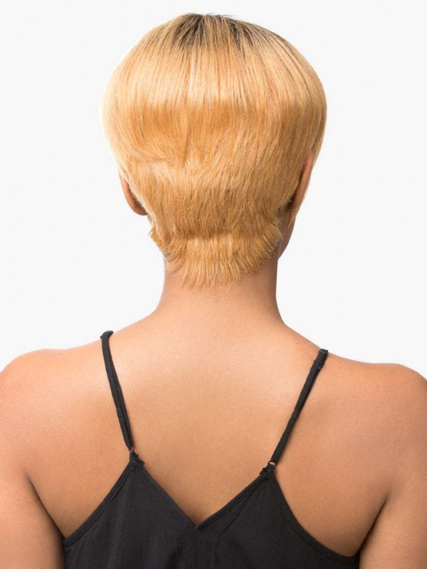 Straight Pixie Cut Human Hair Wigs With Bangs
