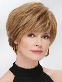 Short Layered 100% Remy Human Hair Wigs