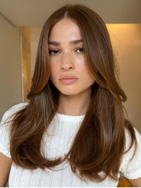 Layered Wigs 16" Straight Capless 100% Human Hair Wigs