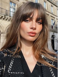 Long Straight Remy Human Hair Wigs With Bangs