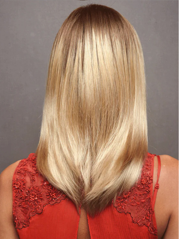 Long Blonde 100% Human Hair With Bangs Women Wigs