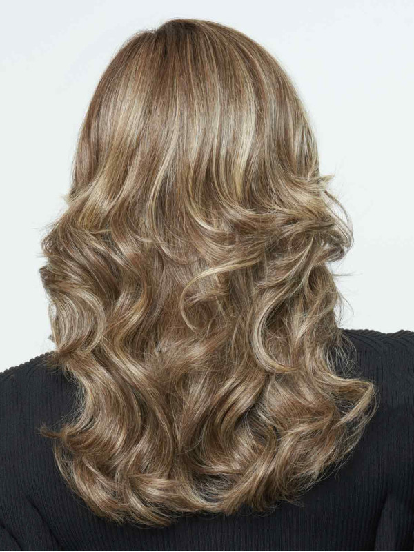 Long Glamorous 22" Layered Wavy Human Hair Lace Front Wigs
