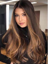 Long Wigs Without Bangs Cappless Human Hair Wigs