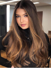 Long Wigs Without Bangs Cappless Human Hair Wigs