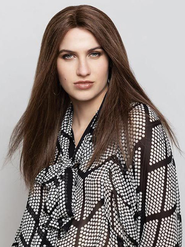 Ladies Wigs Long Lace Front Human Hair Wigs Without Bangs