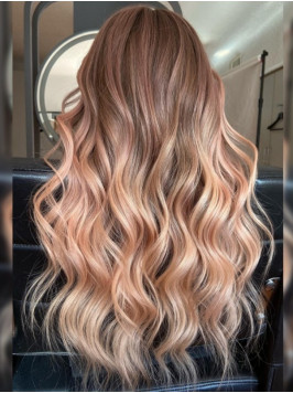 Long Pink Wavy Remy Human Hair Lace Front Wig