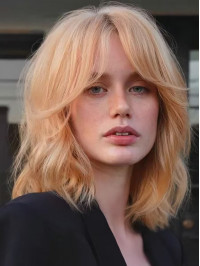 12" Chin Length Ombre/2 Tone With Bangs Straight Wig Human Hair