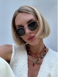 Short Straight Lace Front 8" Blonde Bobs Wigs