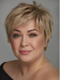 Short Wigs 8" Straight Capless Boycuts Blonde Human Hair