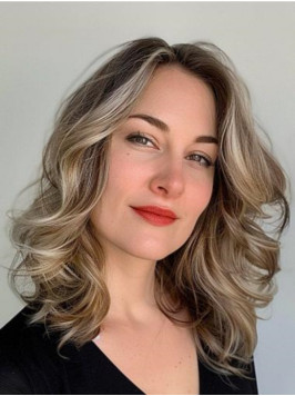 Best 14" Without Bangs Wavy Ombre/2 Tone Shou...