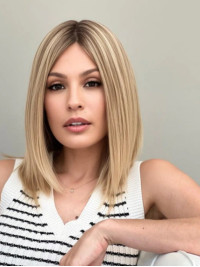 14" Bob Capless Shoulder Length Straight Human Hair Wig