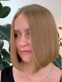 Blonde Wig Remy Human Hair 10" Straight Lace Front Bob Wigs