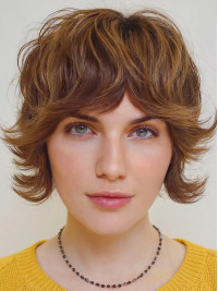 Short Bob Wigs 8" Wavy Remy Human Hair Capless Wigs