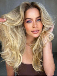 Layered Blonde Long Capless Wigs For Women Human Hair Wig