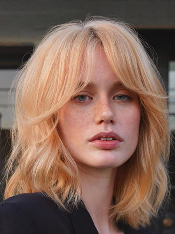 Human Hair Lace Wigs Ombre/2 Tone With Bangs 12" Shoulder Length Straight Wigs