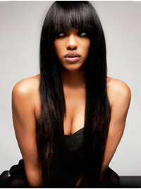 Straight Long Black Remy Human Hair Porsha Williams Wigs