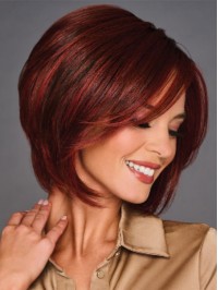 Chin Length Trendy Synthetic Hand-Tied Top Wigs