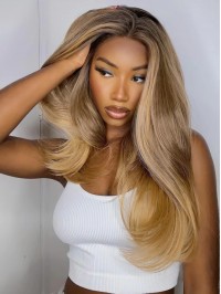 Lace Front Straight Long Synthetic Wigs For Black Women