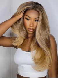 Lace Front Straight Long Synthetic Wigs For Black Women