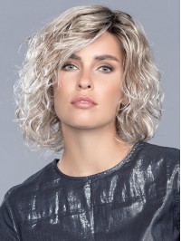 Chin-Length Layered Blonde Curly Synthetic Wigs