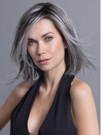Grey Straight Bobs Lace Front Wigs