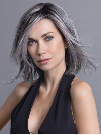 Grey Straight Bobs Lace Front Wigs