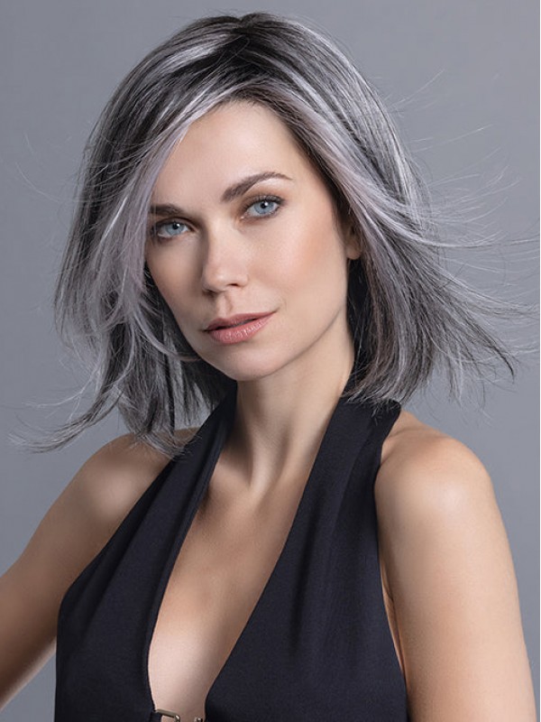 Grey Straight Bobs Lace Front Wigs