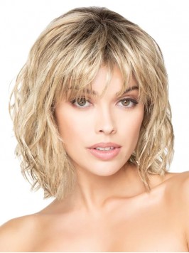 10" Bobs Capless Wavy Blonde Wigs