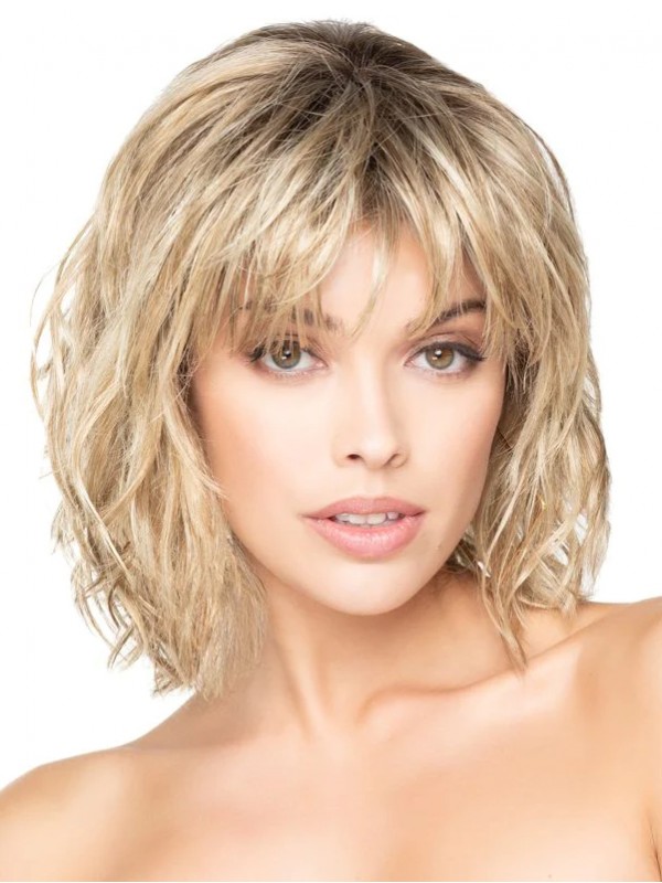 10" Bobs Capless Wavy Blonde Wigs