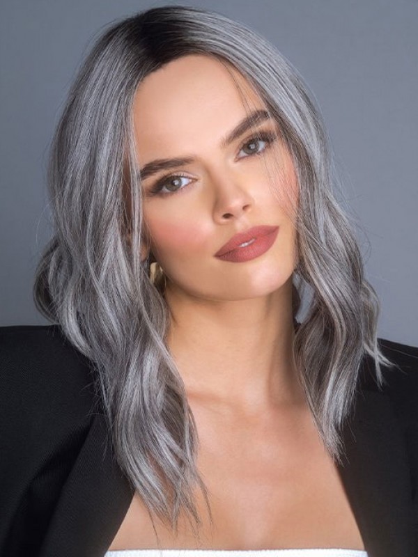 Lace Wig Wavy Grey Synthetic Wigs Online