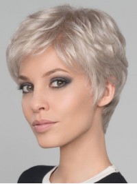 Straight Grey Synthetic Lace Front Wigs