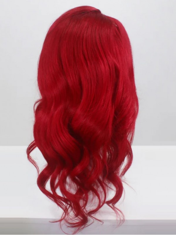 Long Red Wavy Synthetic Lace Front Wigs
