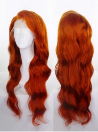 Long Bright Ginger Synthetic Lace Front Wig