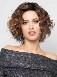 Curly Synthetic Wigs Layered Chin Length Wigs