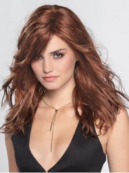 Long Modern Wavy With Bangs Capless Synthetic Wigs